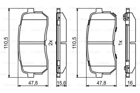 Гальмівні колодки дискові BOSCH 0986494828 (фото 1)