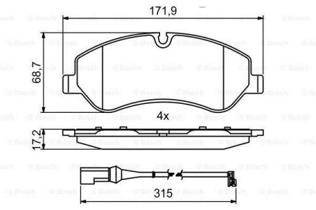 Гальмівні колодки, дискові BOSCH 0 986 494 844