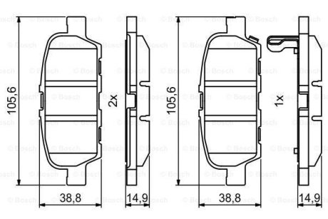 Тормозные колодки дисковые BOSCH 0986494857