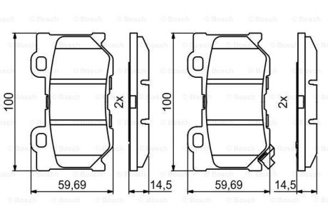 Тормозные колодки дисковые BOSCH 0986494863