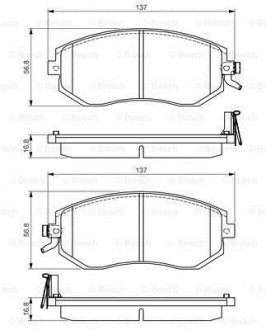 Колодки гальмівні (передні) Subaru BRZ/Forester/Impreza/Legacy/Outback/XV/Toyota GT 86 1.5-2.5 08- BOSCH 0986495125 (фото 1)