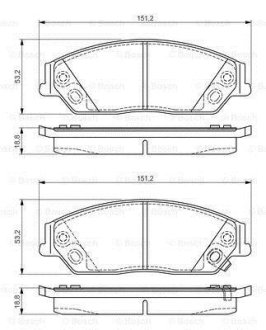 Колодки гальмівні (передні) Toyota Camry 11-18 BOSCH 0986495149