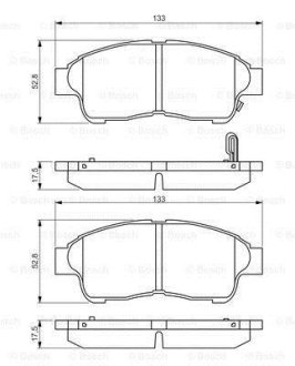 Гальмівні колодки перед. TOYOTA Carina E, Corolla, RAV4 BOSCH 0986495257