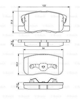 MITSUBISHI колодки гальмівні передн Colt -12 BOSCH 0986495313