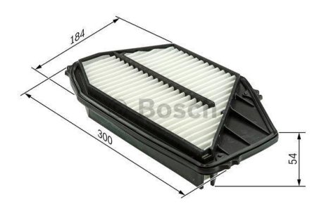 S3970 фільтр повітряний HONDA Accord 2,0/2,2 93-98, Shuttle 2,2/2,3 94-01 (184*54*300) BOSCH 1457433970