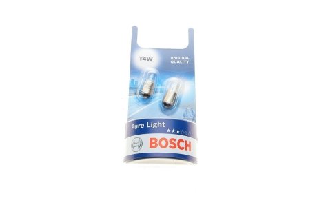 Автолампа T4W 12V 4W BA9s Pure Light (к-кт 2шт) BOSCH 1 987 301 023