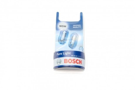 Автолампа W5W 12V 5W W2.1x9.5d (набір 2шт) BOSCH 1 987 301 026