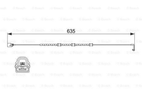 Датчик зносу гальмівних колодок (зад) Jaguar XF I/XJ/XK 8/XK 09- (L=635mm) BOSCH 1 987 474 515