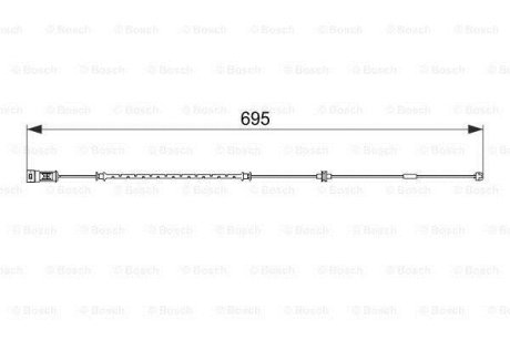 Датчик износа тормозных колодок (передних) Opel Vectra C 02- (L=695mm) BOSCH 1987474585