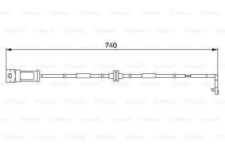 Датчик вихлопу гальмівних колодок (передній) Opel Omega B 94-03 (L=740mm) BOSCH 1987474934