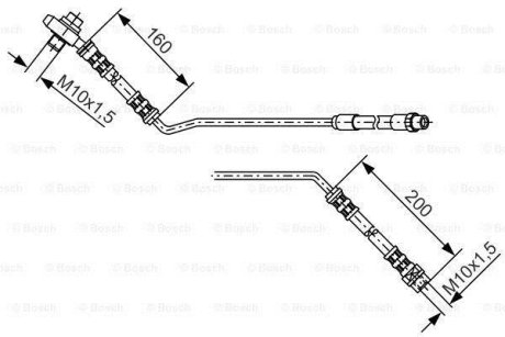 Шланг тормозной (задний) BMW X5 (E53) 3.0d/3.0i-4.8is 00-06 (R) BOSCH 1 987 476 055