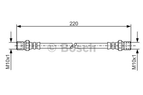 Шланг тормозной (задний) Daewoo Lanos 1.3/1.5/1.6 97- (d=180mm) BOSCH 1 987 476 090