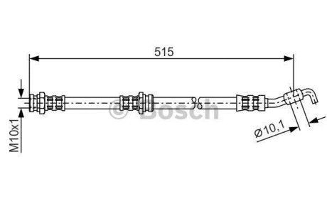 MAZDA шланг гальмівний задн.323 -04 535mm BOSCH 1987476114