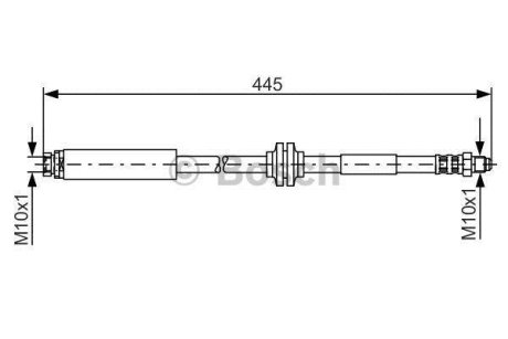 Гальмівний шланг (зад) Ford C-Max/Focus 1.4-2.5/2.0D 03-12 (L=417mm) BOSCH 1 987 476 180