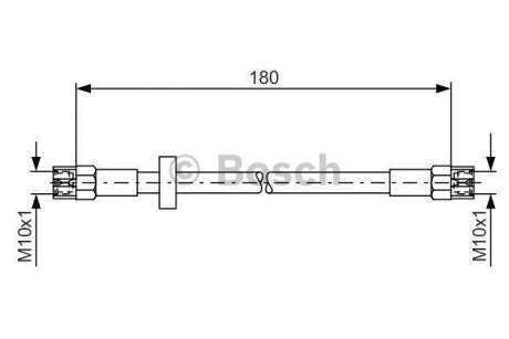 Шланг тормозной (задний) Audi 80/100/A6/VW Passat/T3 1.6-2.2 -97 (L=180mm) BOSCH 1 987 476 216