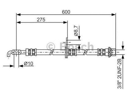 Шланг тормозной (передний) (L) Toyota Avensis/Corolla 1.4-2.4D 01-08 (L=581mm) BOSCH 1 987 476 246