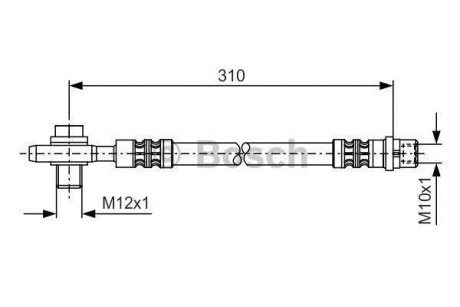 Гальмівний шланг (зад) Audi A6/VW Passat 96-05 (310мм) BOSCH 1 987 476 308