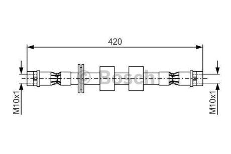 Шланг тормозной (передний) BMW 5 (E34)/7 (E32)/8 (E31) 1.8-5.6 86-99 (L=420mm) BOSCH 1 987 476 414