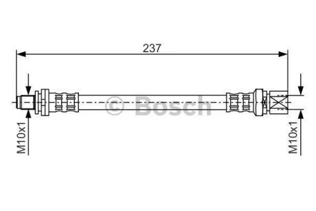 Шланг тормозной (задний) Opel Astra F 91-02 (L=205mm) BOSCH 1 987 476 564