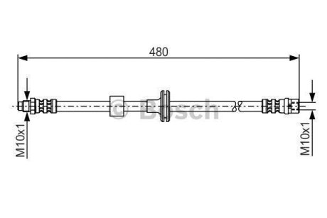 Шланг тормозной (передний) MB C-class (W202)/S (W140/C140) 91-00 BOSCH 1987476778