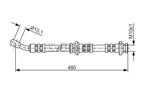 NISSAN шланг гальмівний передн. лів. Almera -00 BOSCH 1987476802