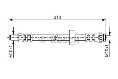 Шланг тормозной (задний) Ford Mondeo III 00-07 (L=280mm) BOSCH 1 987 476 883