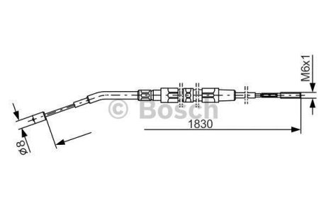 Трос гальмівний (зад) BMW 3 (E30) 82-91 (1830мм) BOSCH 1 987 477 008