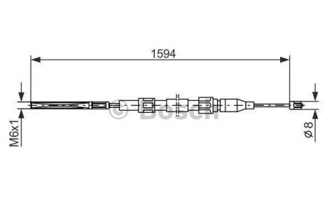 VW трос ручн. гальм. передн. Polo 85-94 BOSCH 1987477042