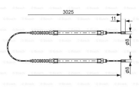 Трос ручника (задний) Citroen Jumper/Fiat Ducato/Peugeot Boxer 94-02 (3025mm) BOSCH 1 987 477 113