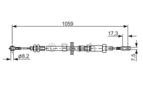 FIAT трос ручн.гальм. передн. Ducato 95-, JUMPER I BOSCH 1987477114