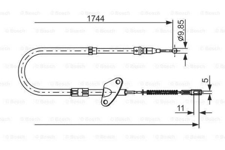 Трос ручного гальма (зад) (L) DB 407-410 (6114201685) BOSCH 1 987 477 122