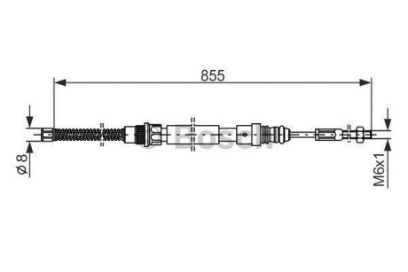 PEUGEOT трос гальма 405 87- BOSCH 1987477148