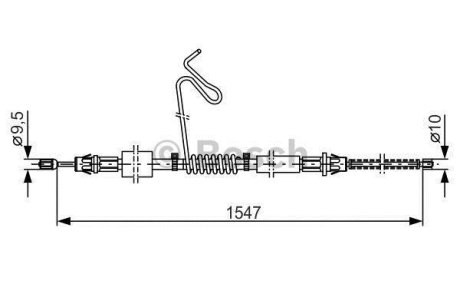 Трос ручника (задний) (L) Ford Transit 00-14 (1547mm) BOSCH 1 987 477 174