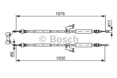 VOLVO трос ручного гальма C30, C70 II, V40 BOSCH 1987477202