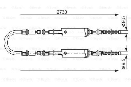 FORD трос ручн.гальма Transit 90- BOSCH 1987477370