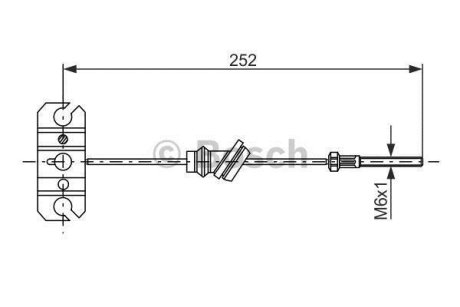 MAZDA Трос ручного гальма 626 87- BOSCH 1987477503