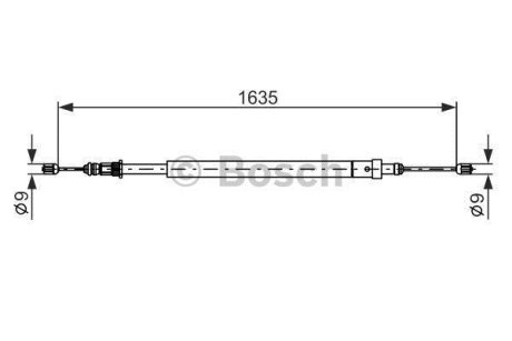 CITROEN трос ручного гальма лів.Xsara 1.8/2.0 97- BOSCH 1987477582