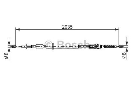 Трос ручного гальма (2035мм) CITROEN C4,PEUGEOT 307 BOSCH 1987477598