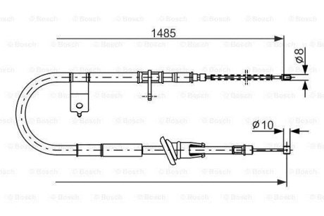 HYUNDAI трос ручного гальма лів..Acent 95- BOSCH 1987477612