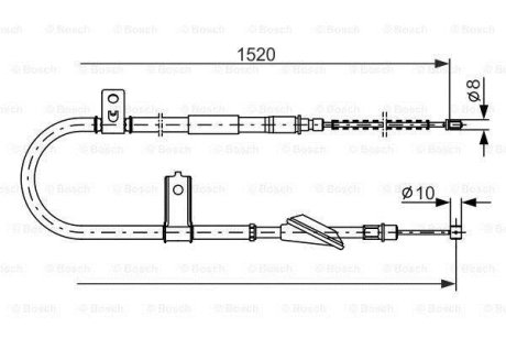 Трос ручного гальм. прав. HYUNDAI ATOS -08 BOSCH 1987477613