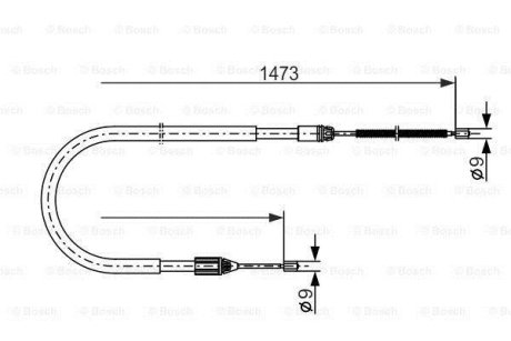 Трос ручника (задний) Renault Megane 1.4-2.0 96-04 (1473mm) BOSCH 1987477636