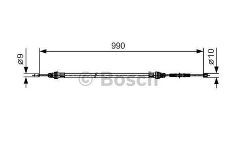 Трос ручного гальма (задній) Smart (L=990 мм) BOSCH 1987477751