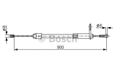 Трос ручника (задний) (R) MB C-class (W203) 00-08 (900/785mm) BOSCH 1 987 477 847