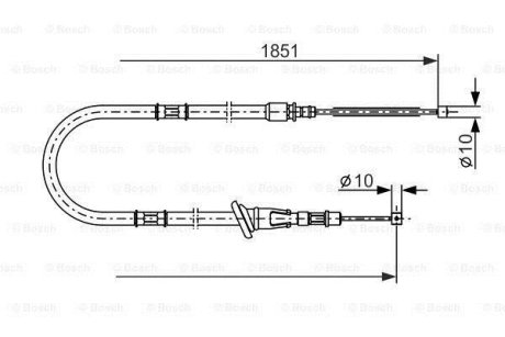 Трос ручн. гальм. лів./прав. MITSUBISHI Space Wagon -04 BOSCH 1987477864