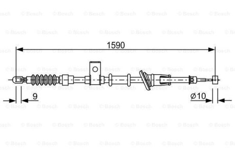 VOLVO трос ручного гальма пр. S40-V40 96 BOSCH 1987477878