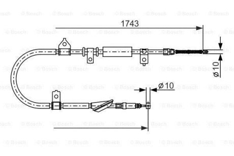 Трос гальм лів. Rover 200 BOSCH 1987477887