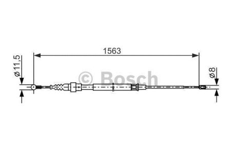 Трос ручника (задний) VW Touran 03-10 (1563/898mm) BOSCH 1 987 477 891