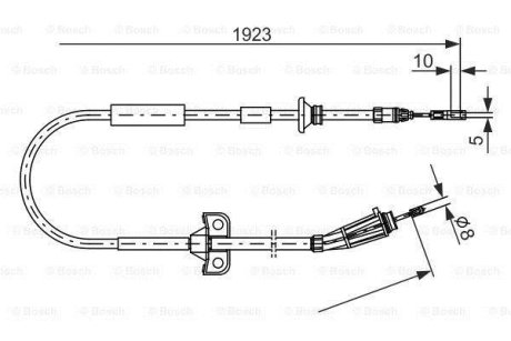 VOLVO трос ручного гальма лів./прав. S60 I BOSCH 1987477999