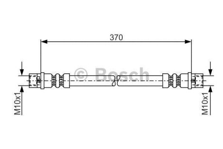 Шланг тормозной (задний) MB Sprinter (B904)/VW LT II 95- (370mm) BOSCH 1 987 481 003