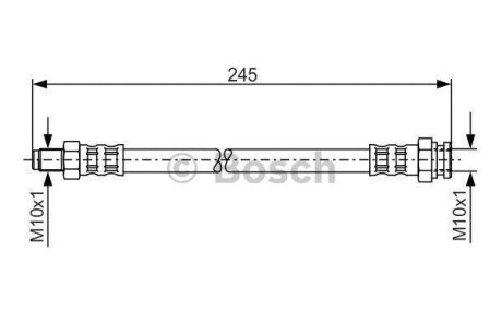 Гальмівний шланг (передній) Mitsubishi L200/Pajero 90-07 (223mm) BOSCH 1 987 481 013